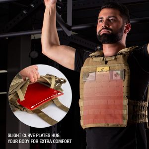 AmStaff Fitness Weight Vest Plates for Tactical Weighted Vests – WODs, Workout, Strength and Endurance Training, Running – 3D Curved Ergonomic Design – Available 7LB/11LB/17LB/27LB