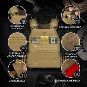 Amstaff - Chaleco táctico con peso, chaleco de peso ajustable, chaleco versátil para entrenamientos de fitness, entrenamiento de fuerza y resistencia, correr