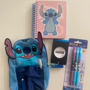 Combo de portalapices Stitch, mini libreta pasta dura y set de boligrafos Stitch