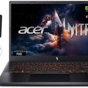 acer Nitro V Gaming Laptop, 15.6" FHD IPS Display, 165Hz, Intel i5-13420H, NVIDIA GeForce RTX 5050 with 8GB GDDR7 VRAM, 16GB RAM, 1TB SSD, BK, Win11H, Obsidian Black, TWE Accessories
