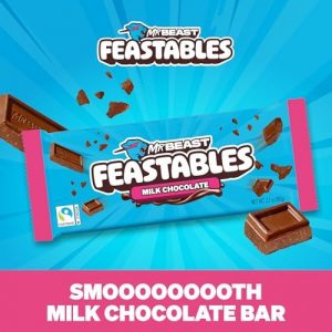 MrBeast Feastables Milk Chocolate Bar, King Size, 10 Count, Fairtrade Cocoa