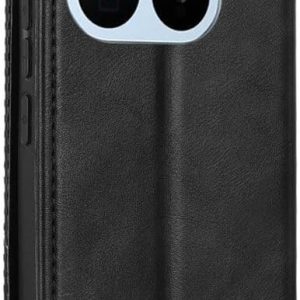 Funda compatible con Xiaomi 17T Pro, funda protectora de piel sintética para teléfono compatible con Xiaomi 17T Pro 5G 2602EPTC0G, color negro
