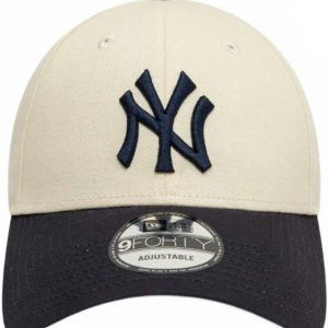New Era Gorra de béisbol de los New York Yankees de la MLB de bloque de color para adultos, color beige claro, talla única, beige claro, talla única