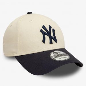 New Era Gorra de béisbol de los New York Yankees de la MLB de bloque de color para adultos, color beige claro, talla única, beige claro, talla única