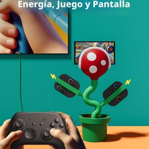 Switch 2 Dock con ventilador de refrigeración para Nintendo Switch 2/1/OLED, estación de acoplamiento para TV compatible con 4K 60Hz HD, interruptor de carga 2 Joypads, carga rápida USB-C PD, carga rápida, Piraña Dock Gen 2 Plantdock Lindo regalo para juegos