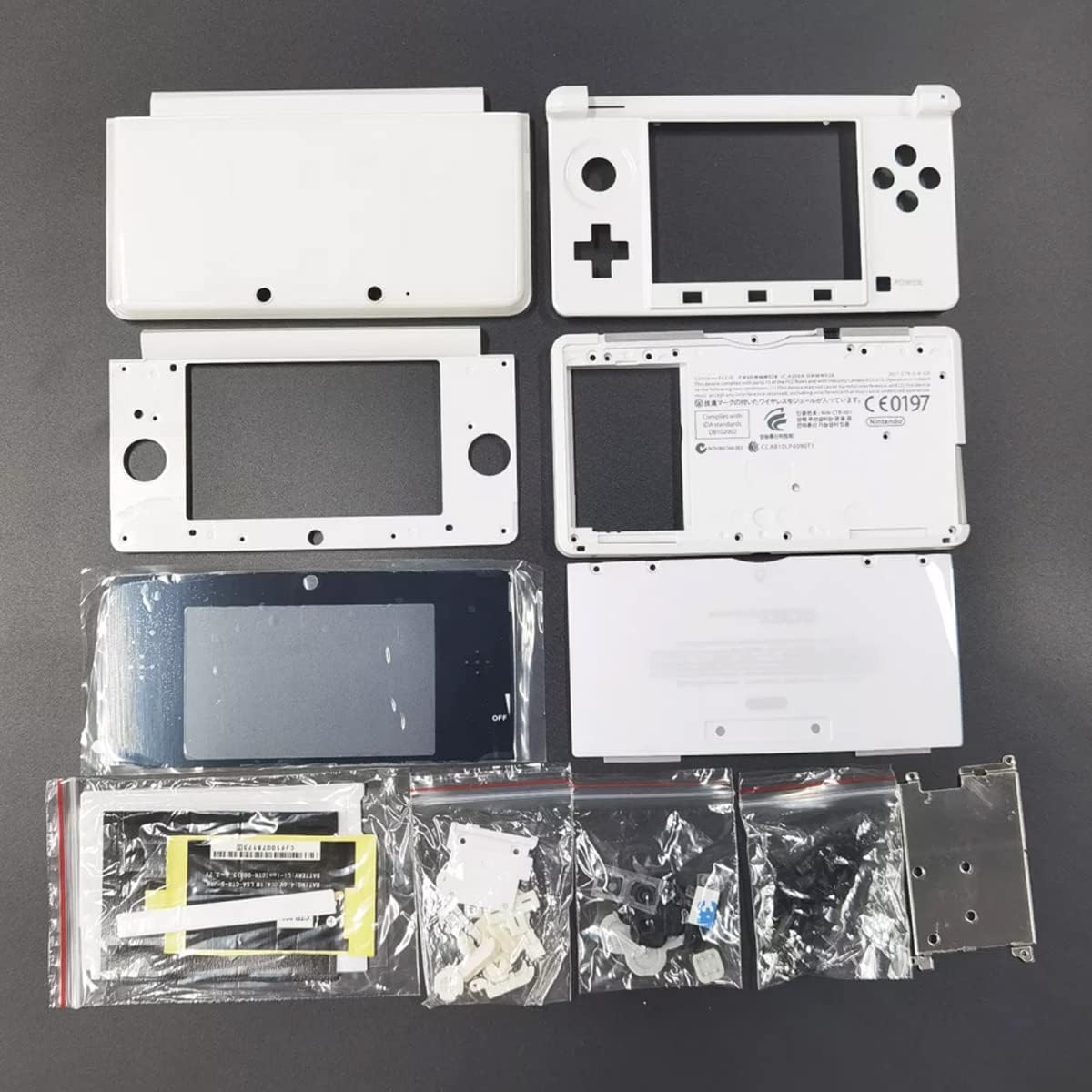 Replacement Housing Shell Cover Case for Nintendo 3DS Game Console, Complete Full Replacement Case Accessories for 3DS Red