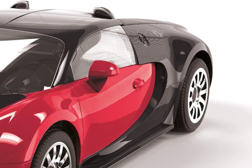 Airfix J6020 Quickbuild - Kits de autos de plástico para modelo, Bugatti 16.4 Veyron negro/rojo, kit de fácil montaje, autos de carreras clásicos para adultos y niños, modelos de autos deportivos, juego de juguetes de construcción