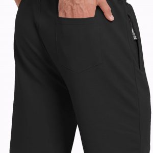 GEEK LIGHTING Mens Shorts Casual 8" Cotton Drawstring Zipper Pockets Elastic Waist Lightweight Summer Athletic Beach Shorts