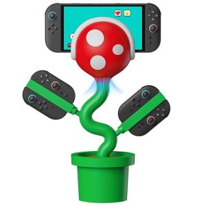 Switch 2 Dock con ventilador de refrigeración para Nintendo Switch 2/1/OLED, estación de acoplamiento para TV compatible con 4K 60Hz HD, interruptor de carga 2 Joypads, carga rápida USB-C PD, carga rápida, Piraña Dock Gen 2 Plantdock Lindo regalo para juegos