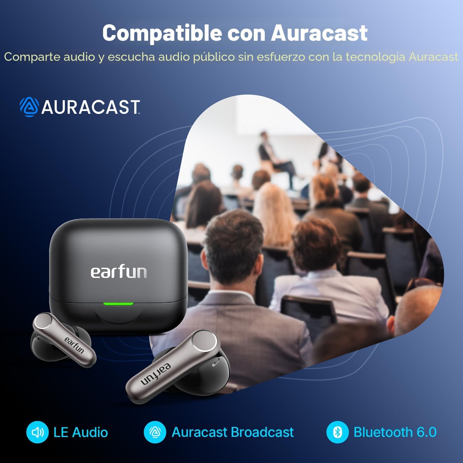 EarFun Air Pro 4+ Auriculares inalámbricos con cancelación de ruido