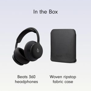 Beats 360 — Over-Ear Headphones with Interchangeable Cushions, Sweat & Water Resistance and Noise Cancellation — Black with Black Performance Knit Cushions