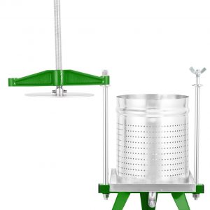4 Gallon / 15L Mosakar Fruit Wine Press. All juice contact parts are AISI 304 Stainless Steel. Apple Grape Cider Press for Home Brewing