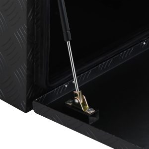 Aluminum Truck Tool Box With Lock & Keys, Heavy Duty Pick-Up Truck Bed 5 Bar Tread Tool Box, Trailer Storage Tool Box (18")