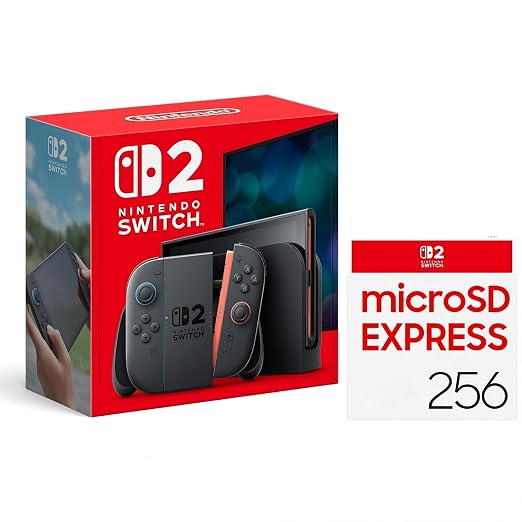 Nintendo Switch 2 System + Joy-Con 2 (L)/(R) Light Blue/Light Red switch + 256GB MicroSD Card Bundle