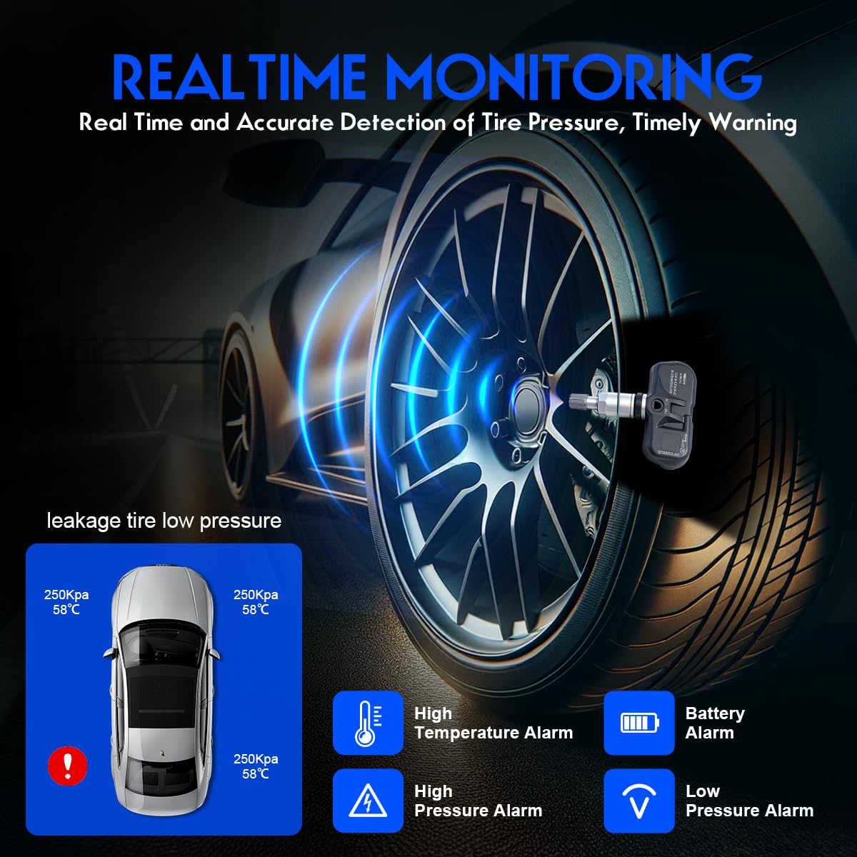 TPMS Tire Pressure Monitor Sensor, Compatible with Honda Accord 2008-2012 CR-V 2008-2011 Fit 2008, Replace#42753SWA316