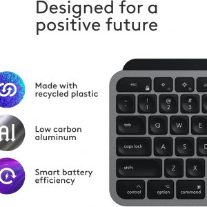 Logitech MX Keys S Mac Wireless Keyboard Fluid Precise - Space Grey
