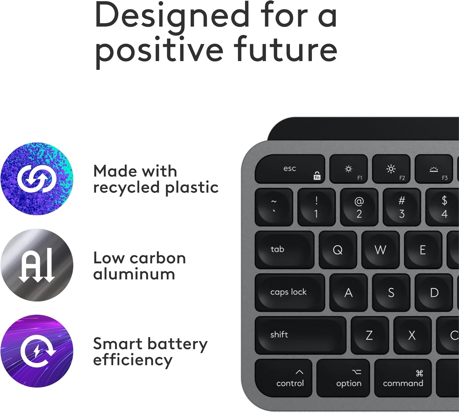 Logitech MX Keys S Mac Wireless Keyboard Fluid Precise - Space Grey