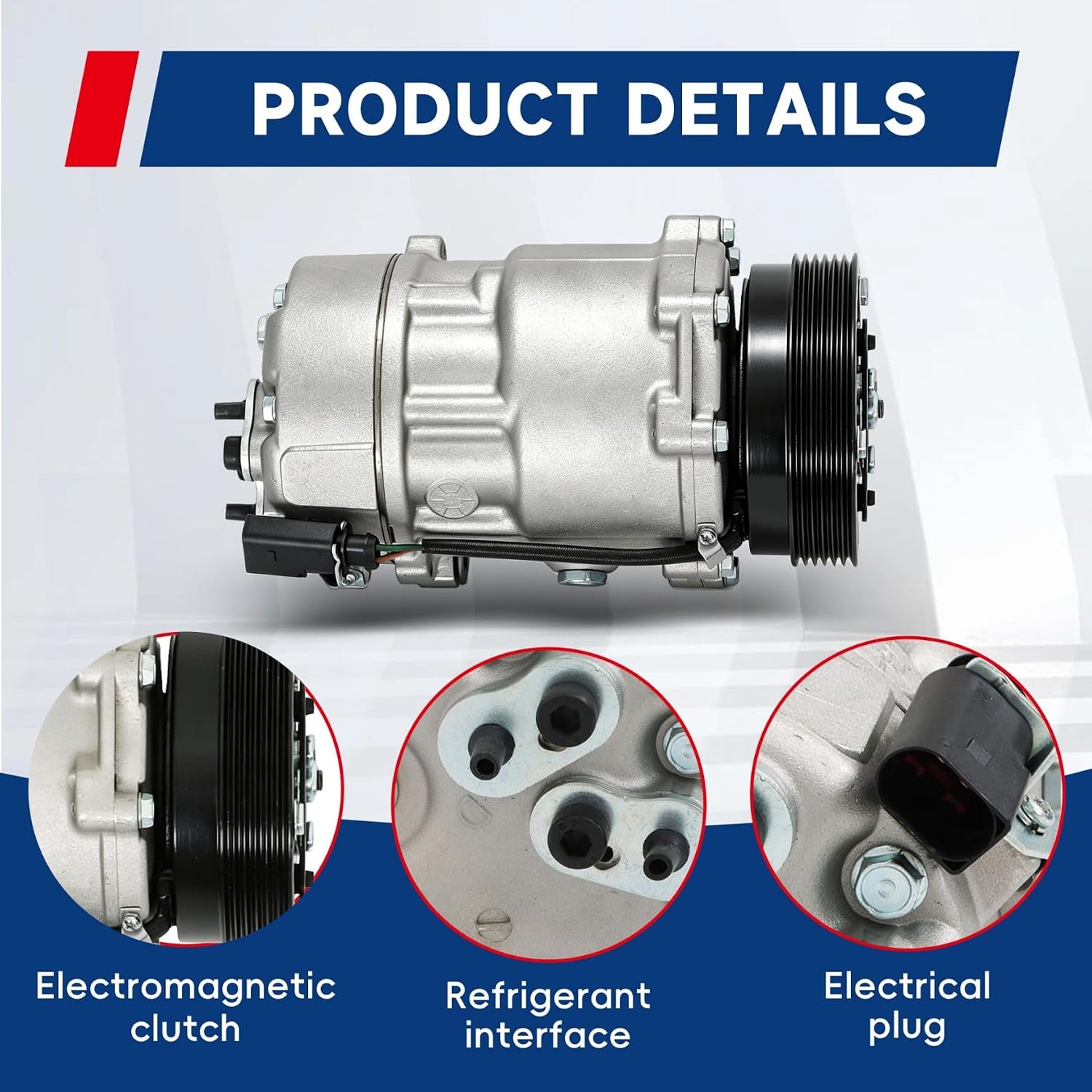A/C Compressor Replacement for TT Beetle Golf Jetta 2000 2001 2002 2003 2004 2005 2006