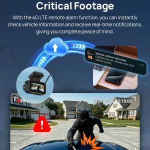 70mai A810 Lite 4K Dash Cam Front and Rear, 5GHz Wi-Fi 6 DashCam, Car Camera 4G LTE Remote Access, GPS Tracking, HDR Night Vision, 24H Parking Mode, Voice Control, Emergency Lock