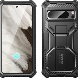 i-Blason Armorbox for Google Pixel 8 Pro Case with Stand & Belt-Clip, Black