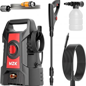 MZK Lavadora a presión ligera, limpiador eléctrico portátil con cañón de