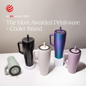 BrueMate Era 30 oz Tumbler with Handle and Straw | 100% Leakproof Insulated Water Bottle Tumbler with Lid and Flexible SoftSip Straw | Made of Stainless Steel | Cup Holder Friendly | 30oz (Guava)
