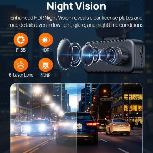 70mai A810 Lite 4K Dash Cam Front and Rear, 5GHz Wi-Fi 6 DashCam, Car Camera 4G LTE Remote Access, GPS Tracking, HDR Night Vision, 24H Parking Mode, Voice Control, Emergency Lock