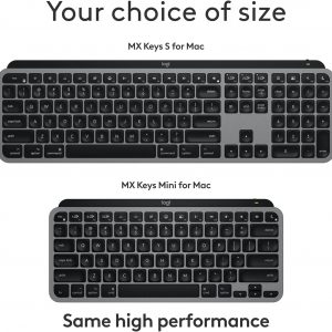 Logitech MX Keys S Mac Wireless Keyboard Fluid Precise - Space Grey