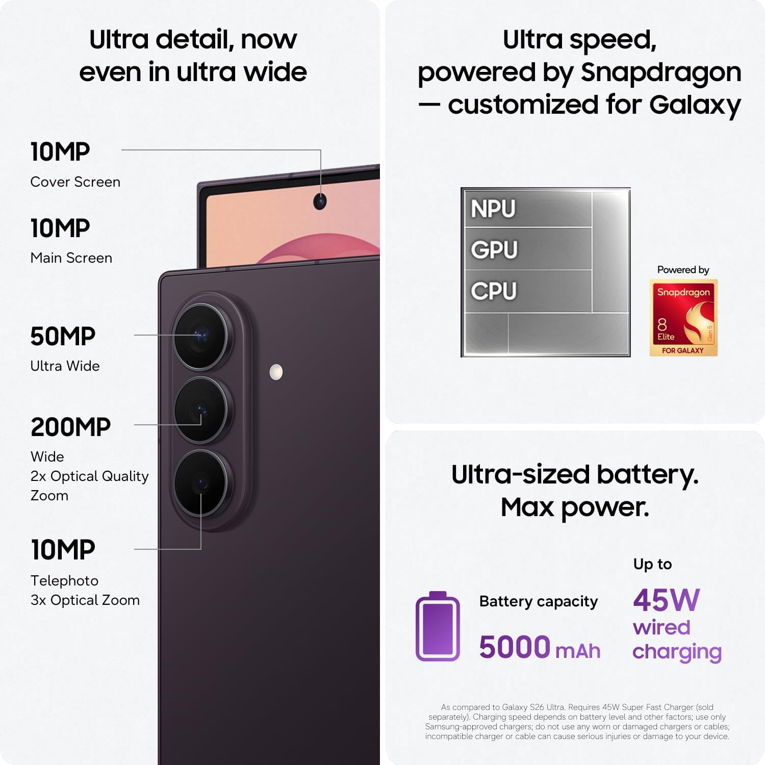 Samsung Galaxy Z Fold8 Ultra Unlocked Android Smartphone, 512GB Violet