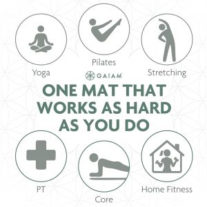 Gaiam Tapete de yoga grueso, esterilla de ejercicio y fitness con correa de