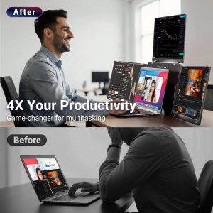 LXU Laptop Screen Extender Quad Monitor 14" 1200P