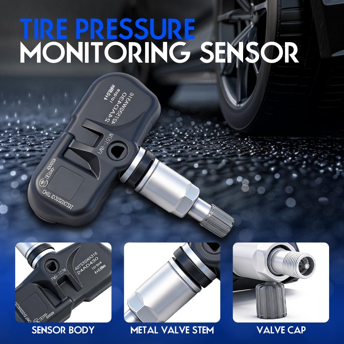 TPMS Tire Pressure Monitor Sensor, Compatible with Honda Accord 2008-2012 CR-V 2008-2011 Fit 2008, Replace#42753SWA316