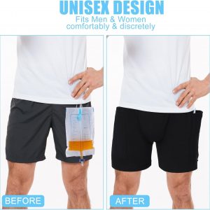 Timgle 6 piezas de pantalones de bolsa de orina, ropa interior con catéter para el cuidado de la incontinencia, bolsa de drenaje de orina, pantalones de cuidado de drenaje de ostomía, ropa interior para cirugías abdominales, pacientes con incontinencia, doble bolsillo