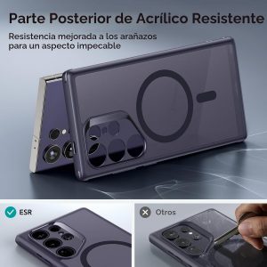 ESR para Samsung S24 Ultra, Funda Compatible con MagSafe, Estuche Magnético para Samsung Galaxy S24 Ultra, Protección de Grado Militar, Resistente al Amarilleo, Morado Esmerilado
