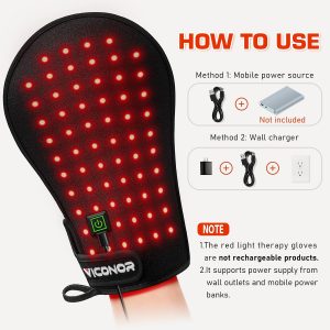 Red Light Therapy Device for Hands, Infrared-Light-Therapy-Gloves Finger Wrist, Led Near Infrared Light Skin Care(Pack of 1)