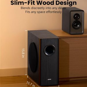 Edifier T5s Powered Subwoofer, 70W RMS, 8" Woofer, 35Hz Deep Bass, Black