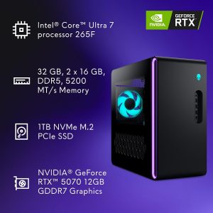 Alienware Aurora Gaming Desktop, RTX 5070, Intel Core Ultra 7 265F