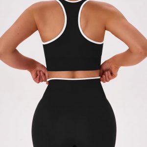 OLCHEE Womens Workout Sets 2 Piece Racerback Sports Bra High Waist Leggings