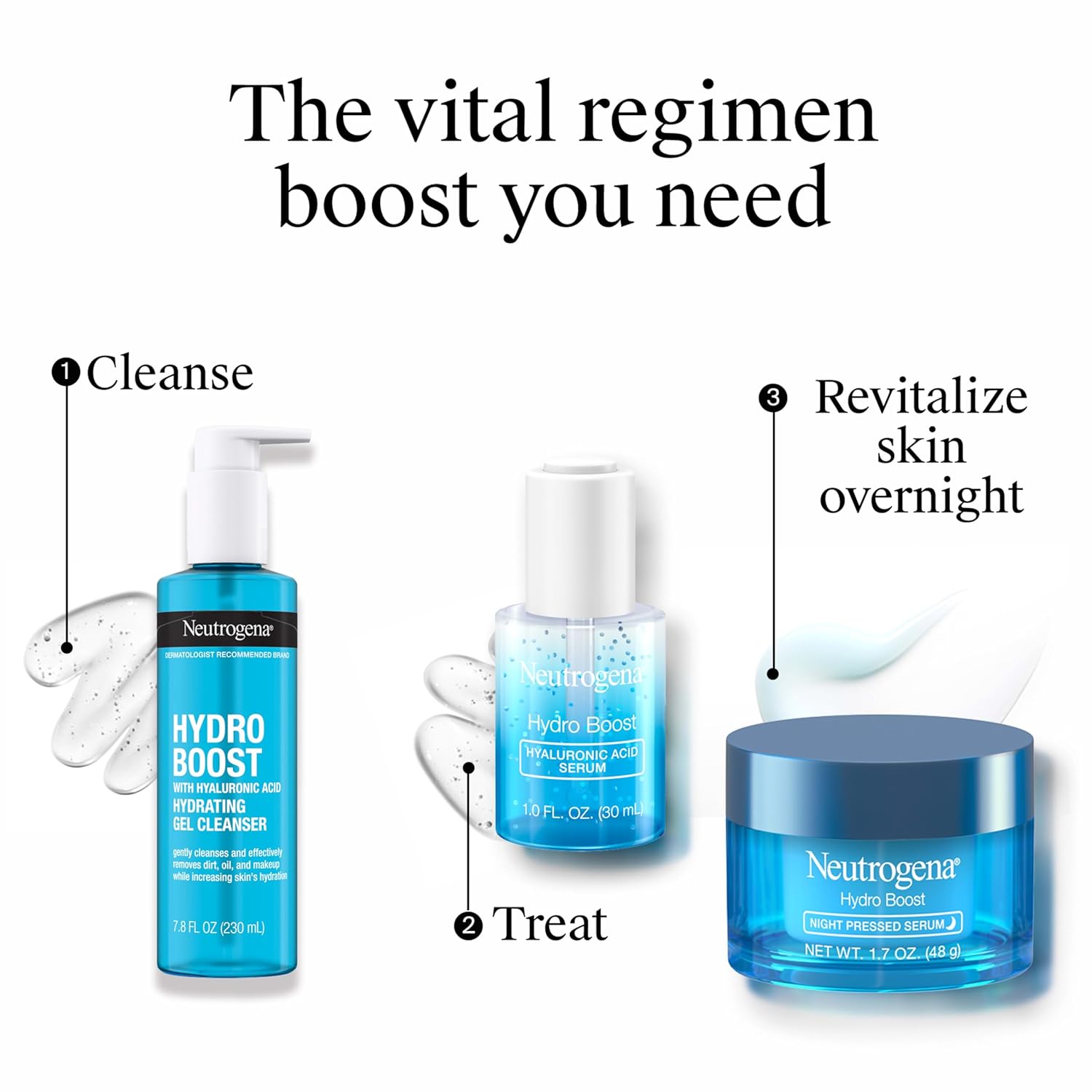 Neutrogena Hydro Boost Night Pressed Serum, 1.7 oz