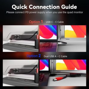 LXU Laptop Screen Extender Quad Monitor 14" 1200P