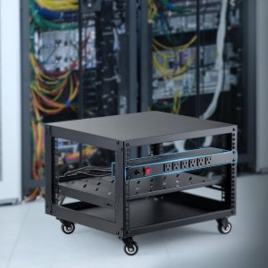 VEVOR Tira de alimentación horizontal de 12 enchufes de 1U para montaje en rack PDU para racks de servidores de red, protección contra sobretensiones y sobrecargas, 110-125V/15A, con cable de