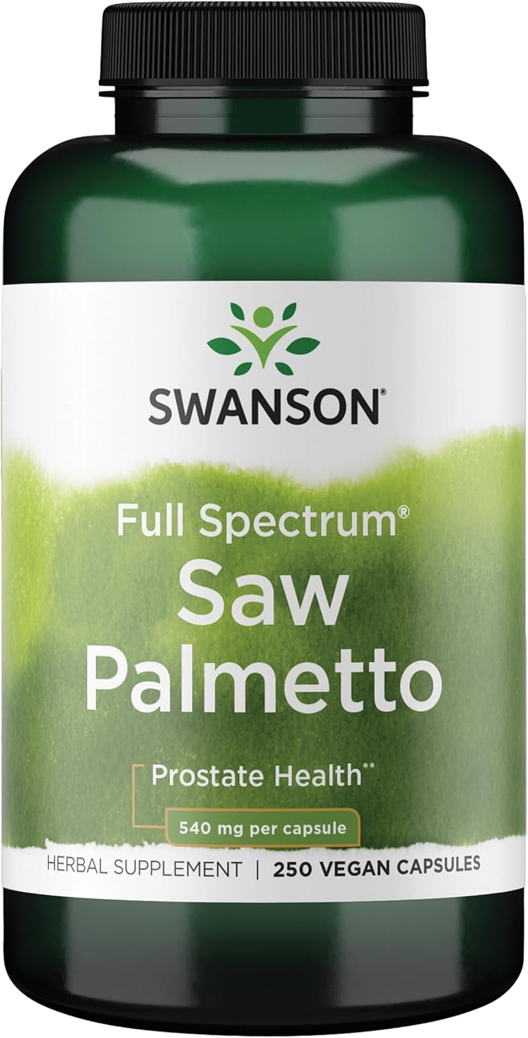 Swanson Saw Palmetto for Men, Herbal Supplement for Prostate Support, 250ct