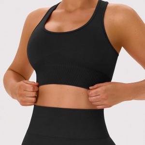 OLCHEE Womens Workout Sets 2 Piece Racerback Sports Bra High Waist Leggings