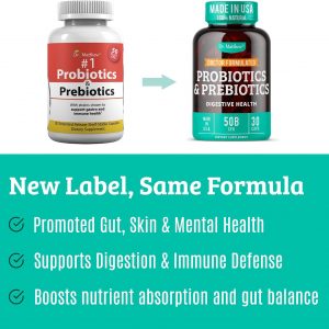 Prebiotics and Probiotics: Lactobacillus Gasseri, Lactobacillus Rhamnosus, Plantarum, Casei, Bifidobacterium longum, lactis, infantis. Probiotic Prebiotic, Pre and Probiotics for Digestive Health.