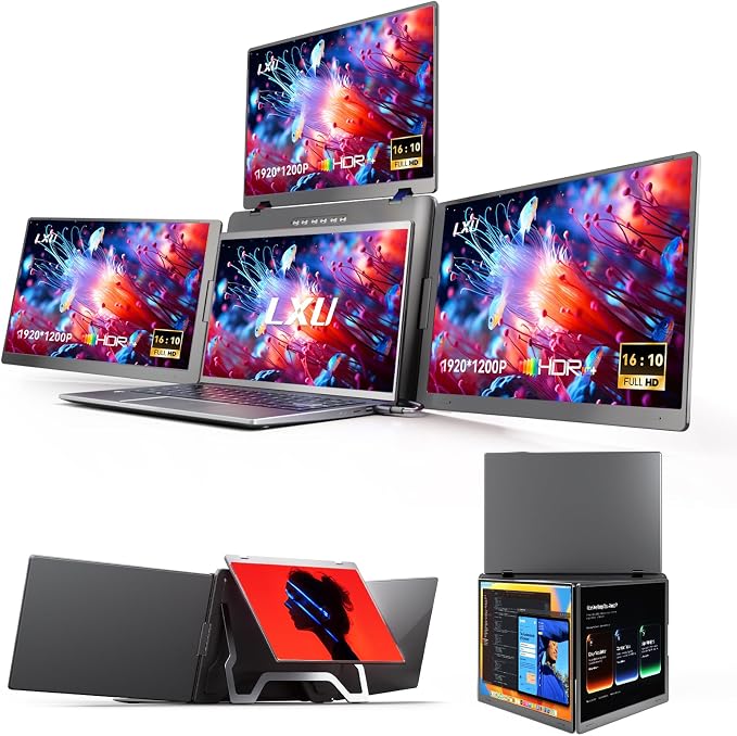 LXU Laptop Screen Extender Quad Monitor 14" 1200P