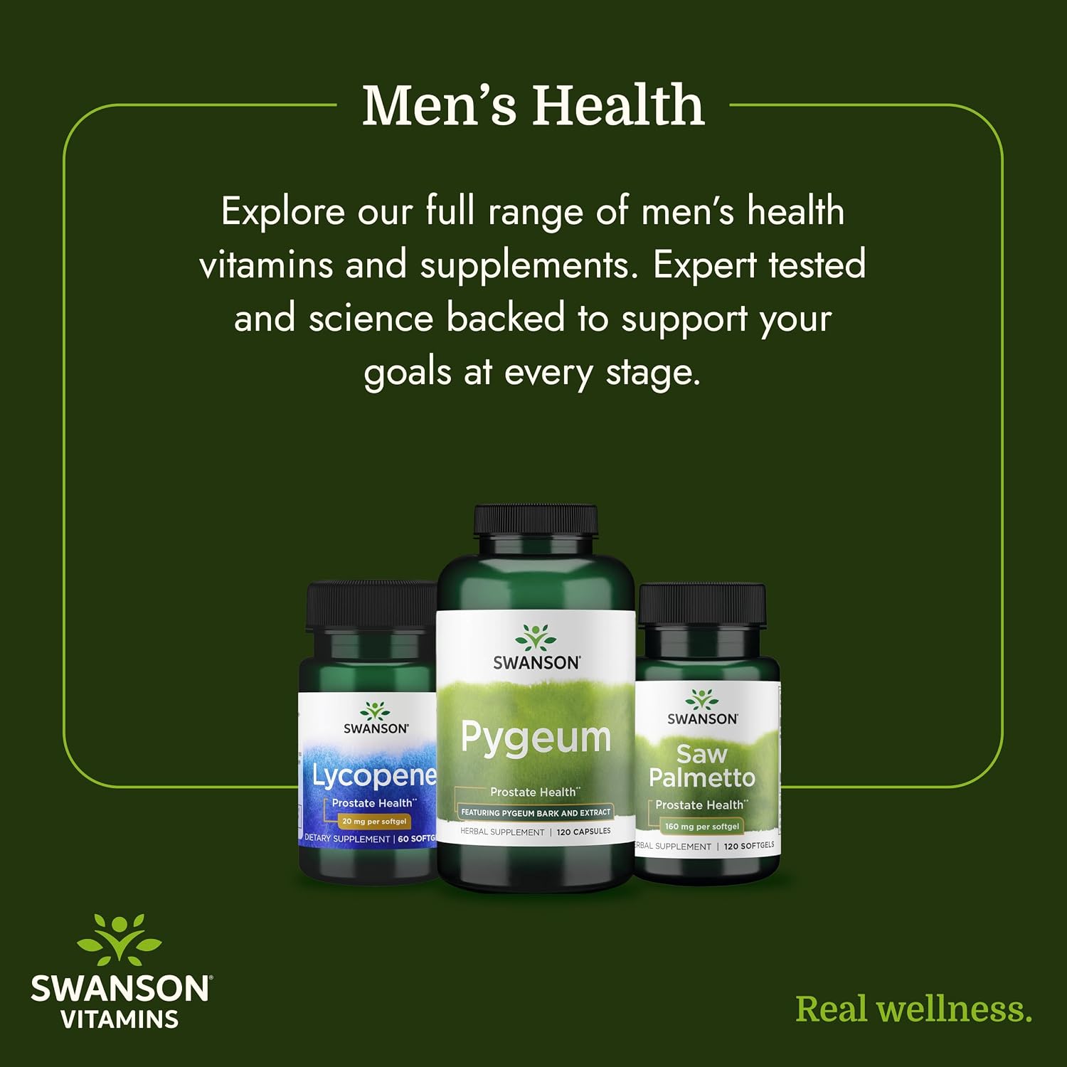 Swanson Saw Palmetto for Men, Herbal Supplement for Prostate Support, 250ct