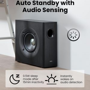Edifier T5s Powered Subwoofer, 70W RMS, 8" Woofer, 35Hz Deep Bass, Black
