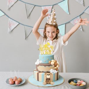 Decoraciones para tarta de oso con bolas de oso y estrellas, nubes, decoraciones para tartas para baby shower, cumpleaños y fiesta de niños (set de oso marrón)