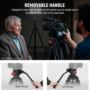 NEEWER 79"/2m Video Camera Tripod with Fluid Head, One Step Quick Release Aluminum Heavy Duty Tripod Stand with QR Plate Compatible with Canon Nikon Sony DSLR Camera Camcorder, Max Load 17.6lb, LL38
