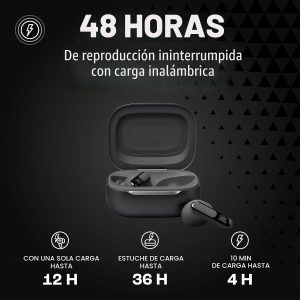 JBL Live Beam 3 - Auriculares True Wireless con cancelación de ruido tipo báculo cerrados, 48 horas totales de reproducción, carga inalámbrica, 6 micrófonos para llamadas perfectas, conexión